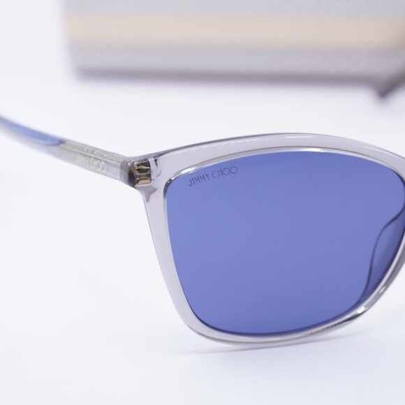 Jimmy Choo BA/G/S 0KB7KU Cat Eye Sunglasses - Transparent Grey/Blue - Picture 2 of 10